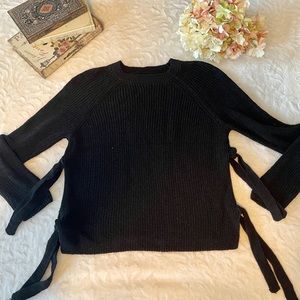 Loft knit black sweater with side ties